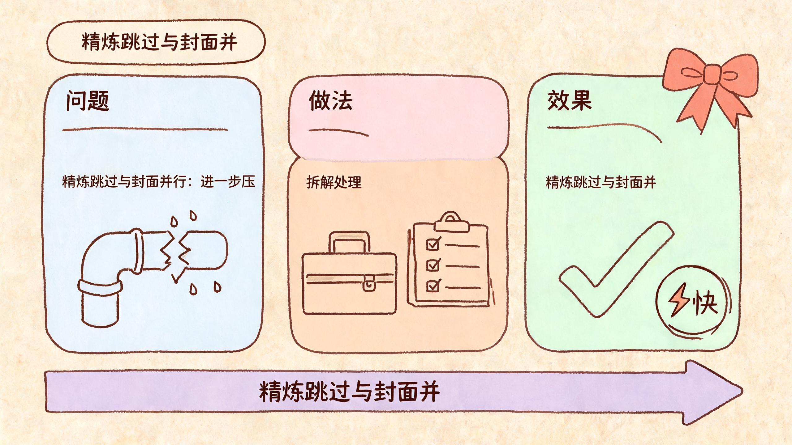 精炼跳过与封面并行：进一步压缩 100 秒的两个决策